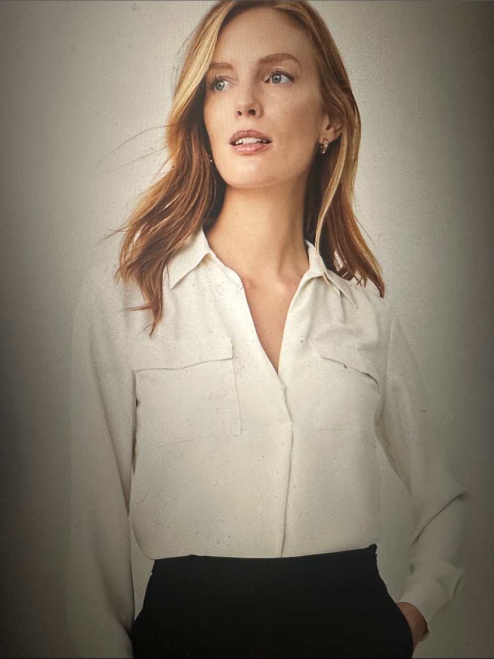 NWT Ann Taylor Camp Shirt in Beautiful Winter White, size Large